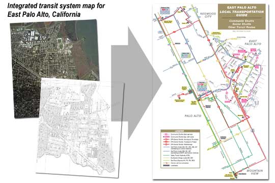 E Palo Alto transit map