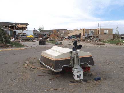 Tornado damage in Windsor, Colorado