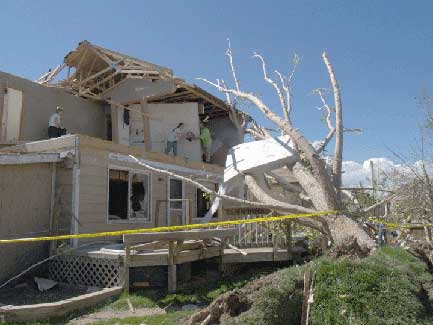 Tornado damage in Windsor, Colorado